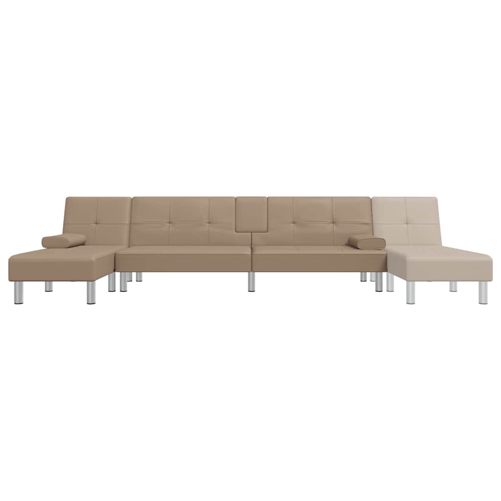 Divano Letto a L Cappuccino 255x140x70 cm in Similpelle 3157268