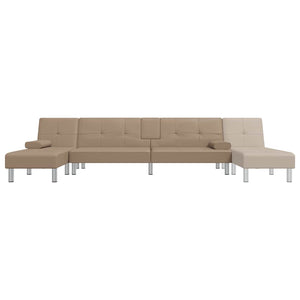Divano Letto a L Cappuccino 255x140x70 cm in Similpelle 3157268