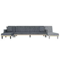 Divano Letto a L Grigio Scuro 271x140x70 cm in Velluto 3157277