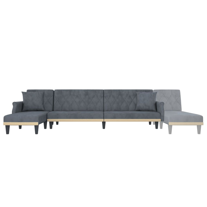 Divano Letto a L Grigio Scuro 271x140x70 cm in Velluto 3157277