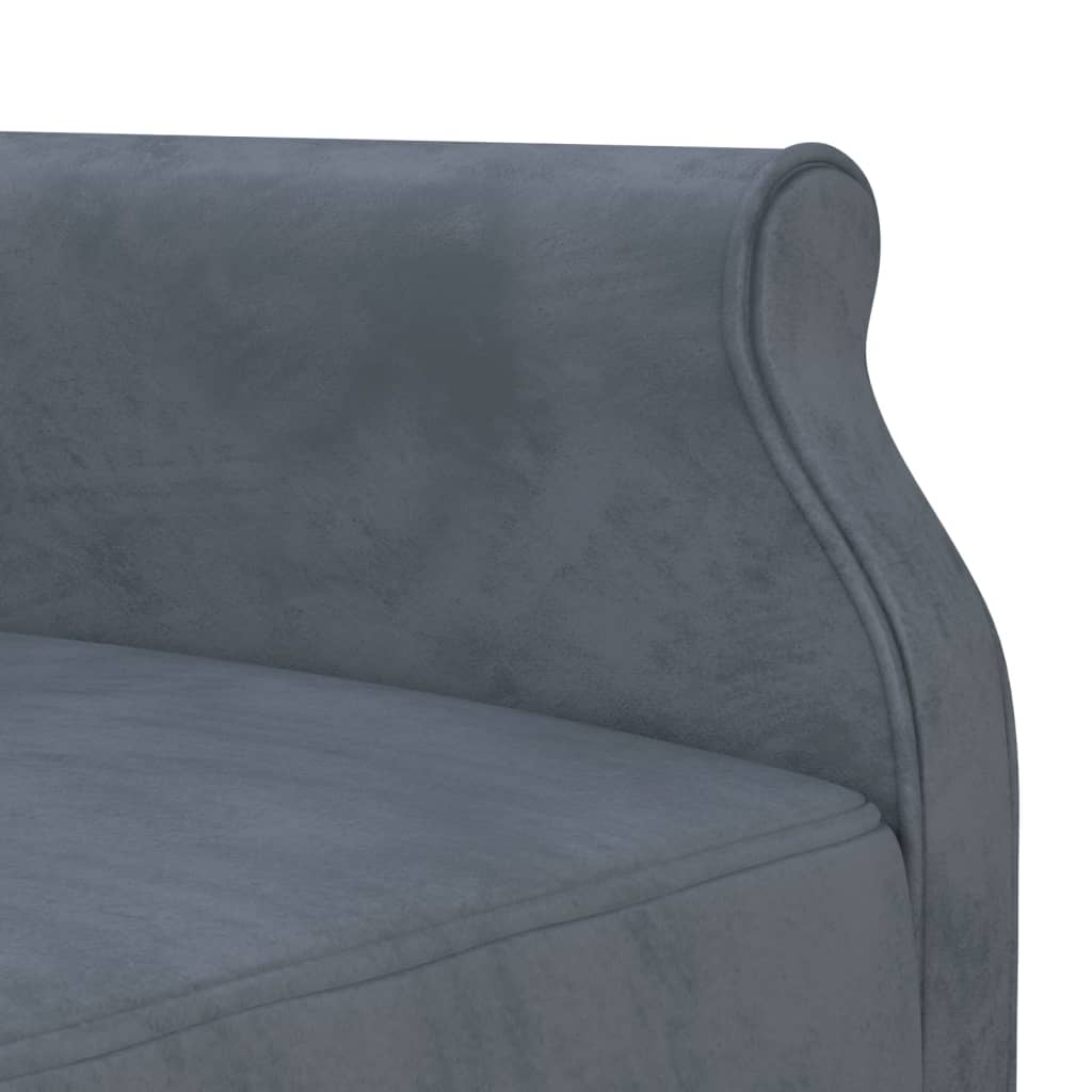 Divano Letto a L Grigio Scuro 271x140x70 cm in Velluto 3157277