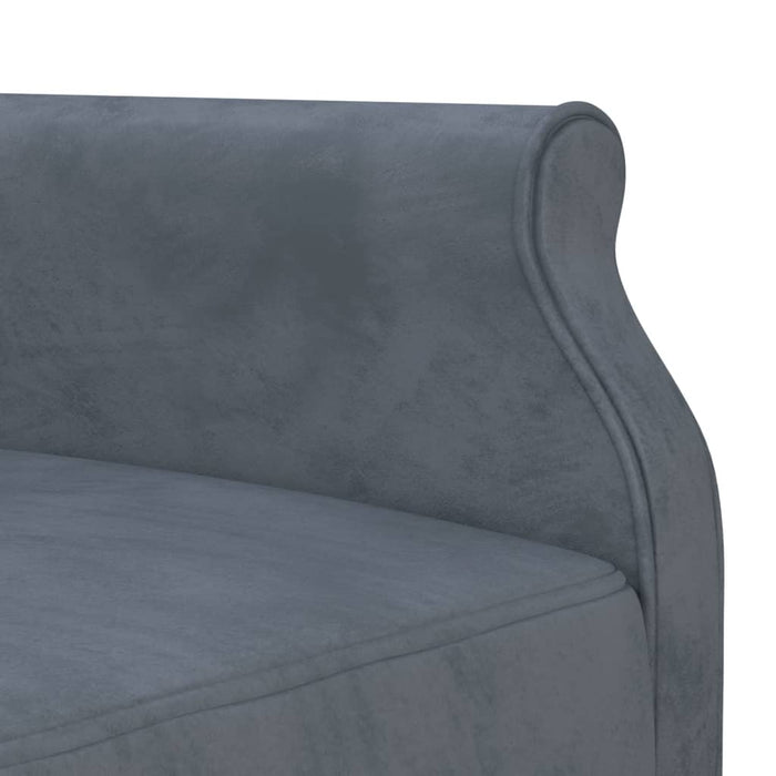 Divano Letto a L Grigio Scuro 271x140x70 cm in Velluto 3157277