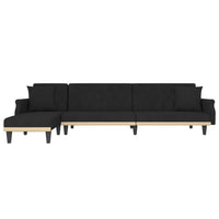 Divano Letto a L Nero 271x140x70 cm in Velluto 3157279