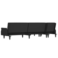 Divano Letto a L Nero 271x140x70 cm in Velluto 3157279