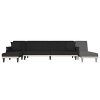 Divano Letto a L Nero 271x140x70 cm in Velluto 3157279