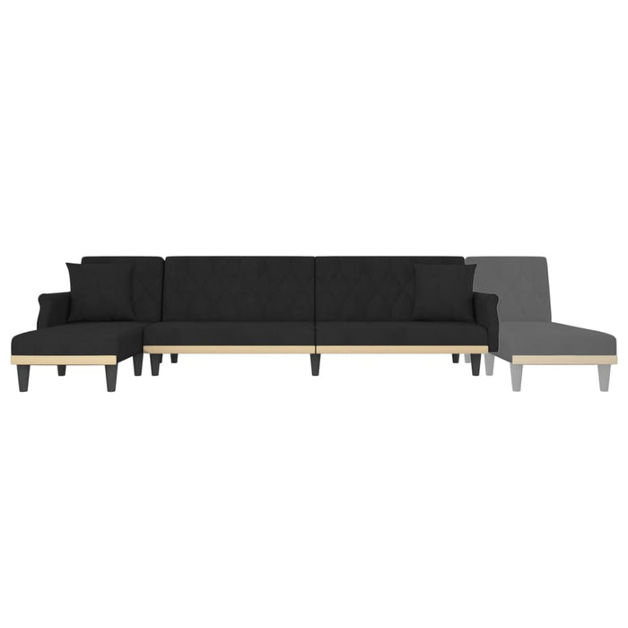 Divano Letto a L Nero 271x140x70 cm in Velluto 3157279