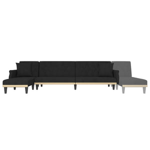 Divano Letto a L Nero 271x140x70 cm in Velluto 3157279