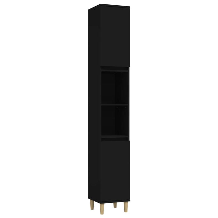 Set di Mobili da Bagno 3 pz Nero in Legno Multistrato 3185536