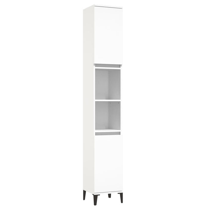 Set di Mobili da Bagno 3 pz Bianco in Legno Multistrato