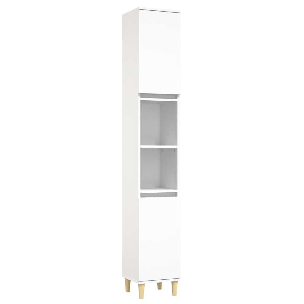 Set Mobili da Bagno 3 pz Bianco in Legno Multistrato