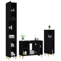 Set Mobili da Bagno 3 pz Nero in Legno Multistrato 3185614
