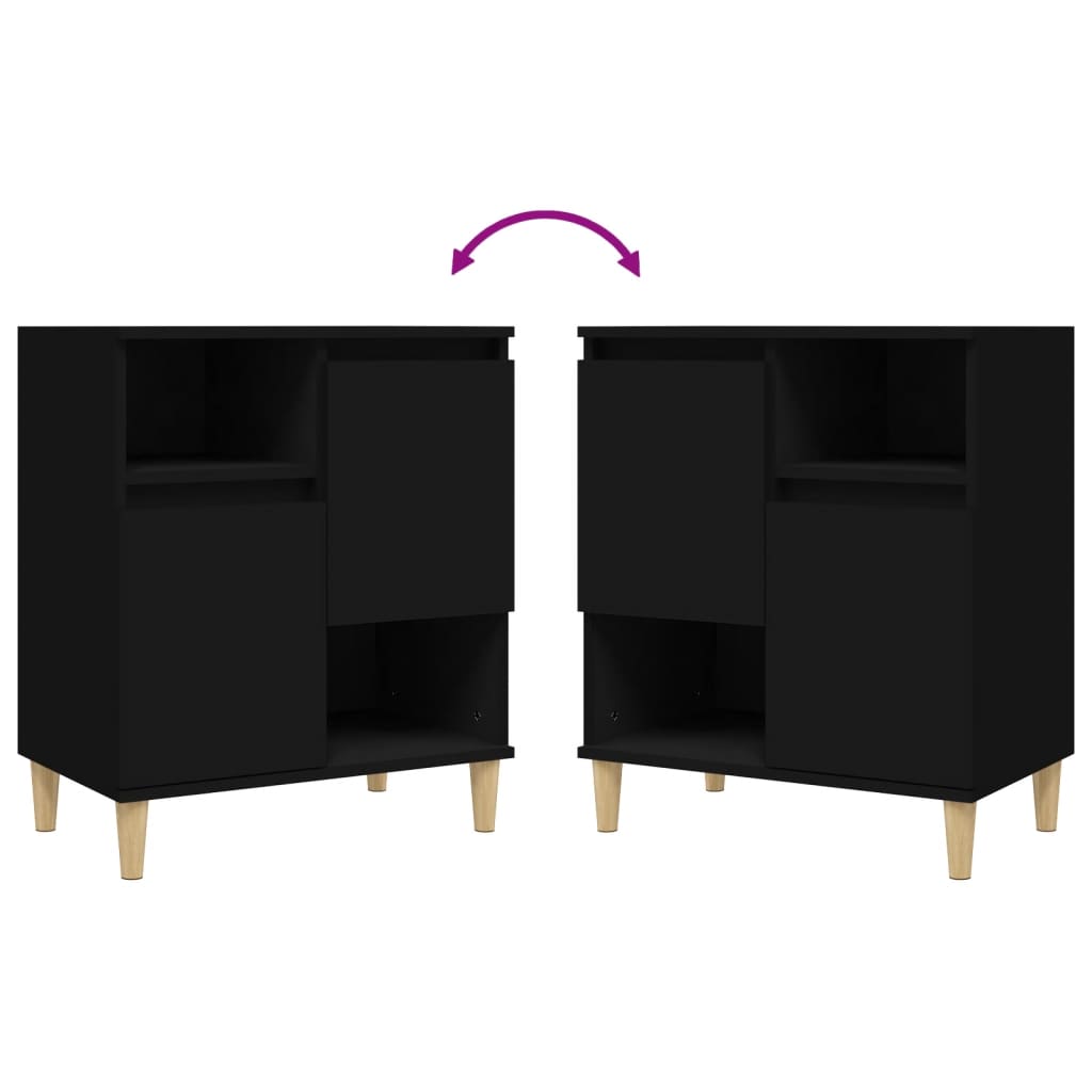 Credenze 2pz Nere 60x35x70 cm in Legno Multistrato 3185720