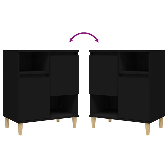 Credenze 2pz Nere 60x35x70 cm in Legno Multistrato 3185720