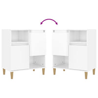 Credenze 2pz Bianco Lucido 60x35x70 cm in Legno Multistrato 3185721