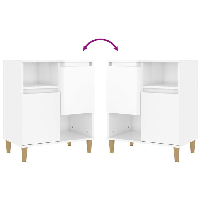Credenze 2pz Bianco Lucido 60x35x70 cm in Legno Multistrato 3185721