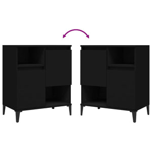 Credenze 2pz Nere 60x35x70 cm in Legno Multistrato 3185728