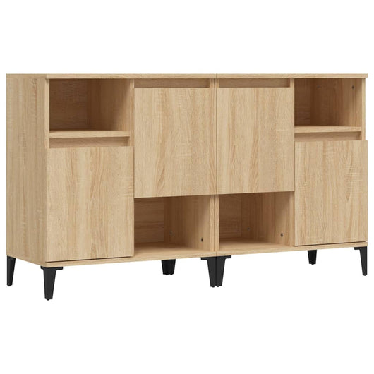 Credenza cassettiera mobile contenitore organizer cucina soggiorno salotti set di 2 sonoma 60 x 35 x 70 cm legno ingegnerizzato marrone 02_0036821