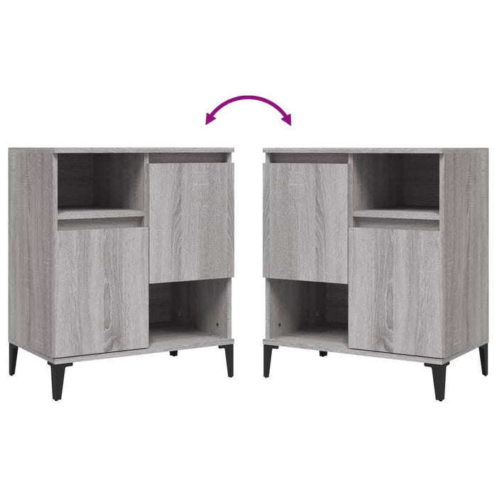 Credenza cassettiera mobile contenitore organizer cucina soggiorno salotti set di 2 sonoma 60 x 35 x 70 cm legno ingegnerizzato grigio 02_0036966
