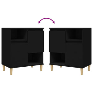 Credenze 3pz Nere 60x35x70 cm in Legno Multistrato 3185736