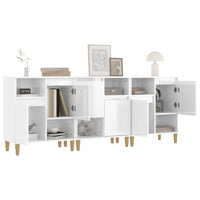 Credenze 3pz Bianco Lucido 60x35x70 cm in Legno Multistrato 3185737