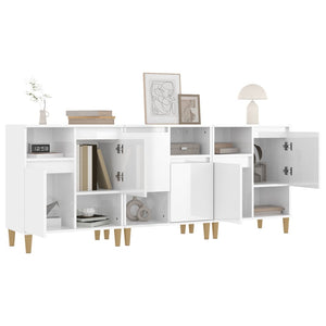 Credenze 3pz Bianco Lucido 60x35x70 cm in Legno Multistrato 3185737