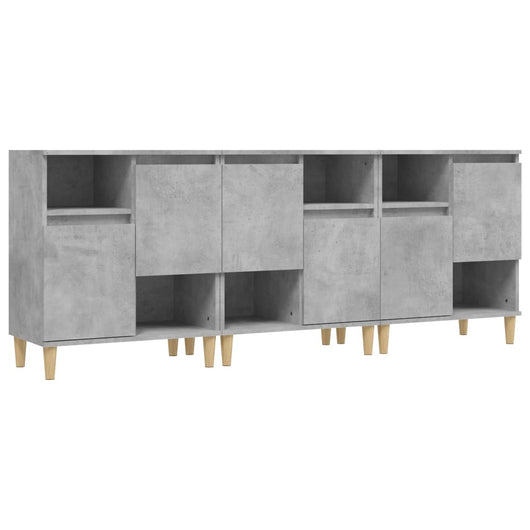 Credenza cassettiera mobile contenitore organizer cucina soggiorno salotti 3 pezzi 60 x 35 x 70 cm legno ingegnerizzato grigio 02_0037119