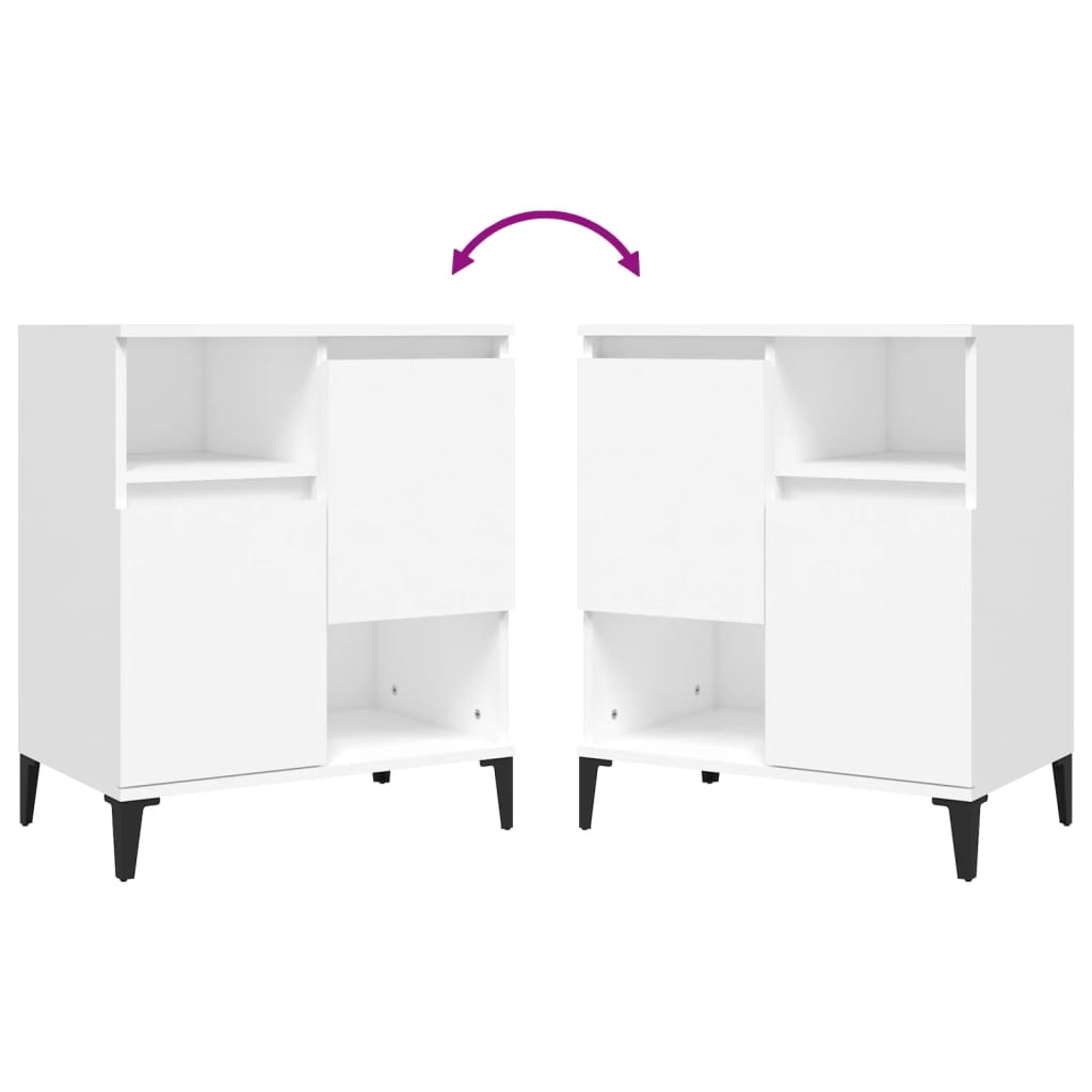 Credenza buffet cassettiera mobile contenitore organizer cucina soggiorno soggiorni 3 pz 60 x 35 x 70 cm legno composito bianco 02_0036990