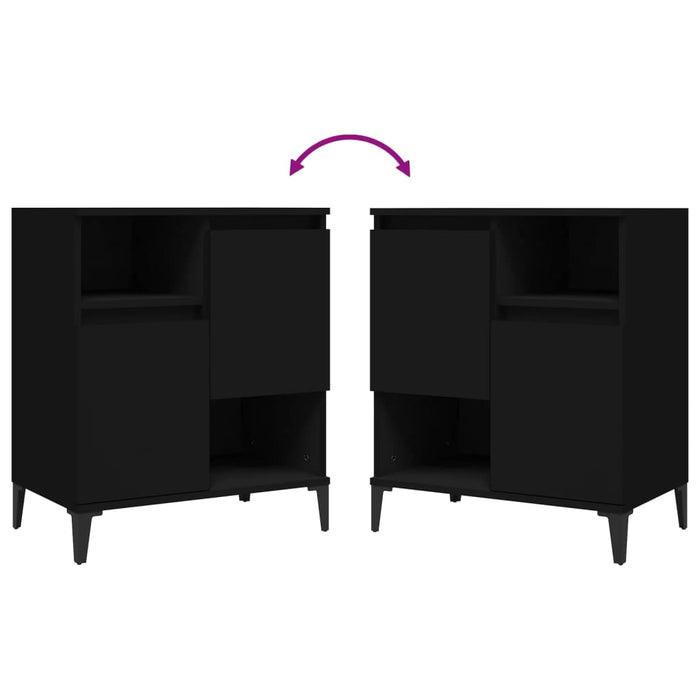 Credenze 3pz Nere 60x35x70 cm in Legno Multistrato 3185744