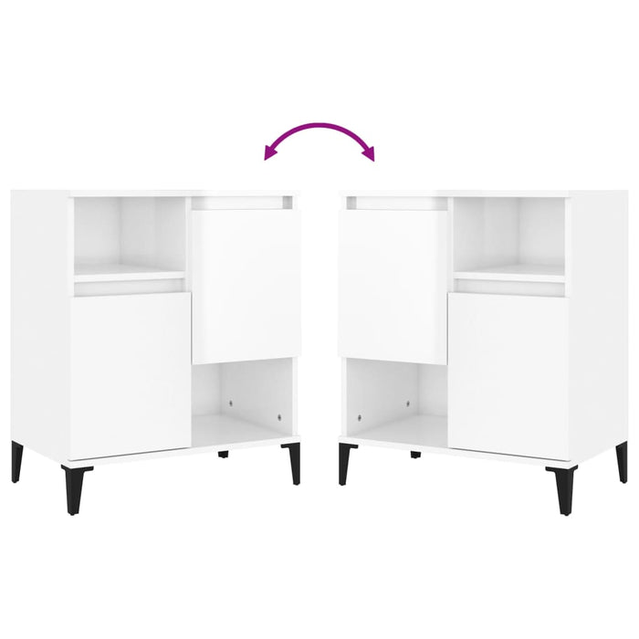 Credenze 3pz Bianco Lucido 60x35x70 cm in Legno Multistrato 3185745