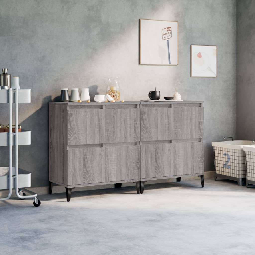 Credenze 2pz Grigio Sonoma 60x35x70 cm in Legno Multistrato 3185765