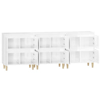 Credenze 3pz Bianco Lucido 60x35x70 cm in Legno Multistrato 3185769