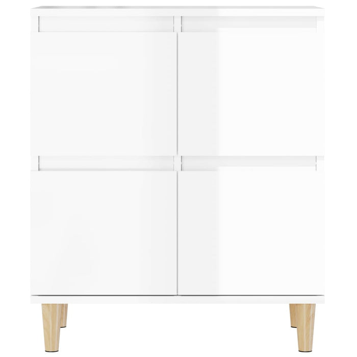 Credenze 3pz Bianco Lucido 60x35x70 cm in Legno Multistrato 3185769