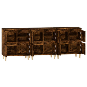 Credenze 3pz Rovere Fumo 60x35x70 cm in Legno Multistrato 3185772