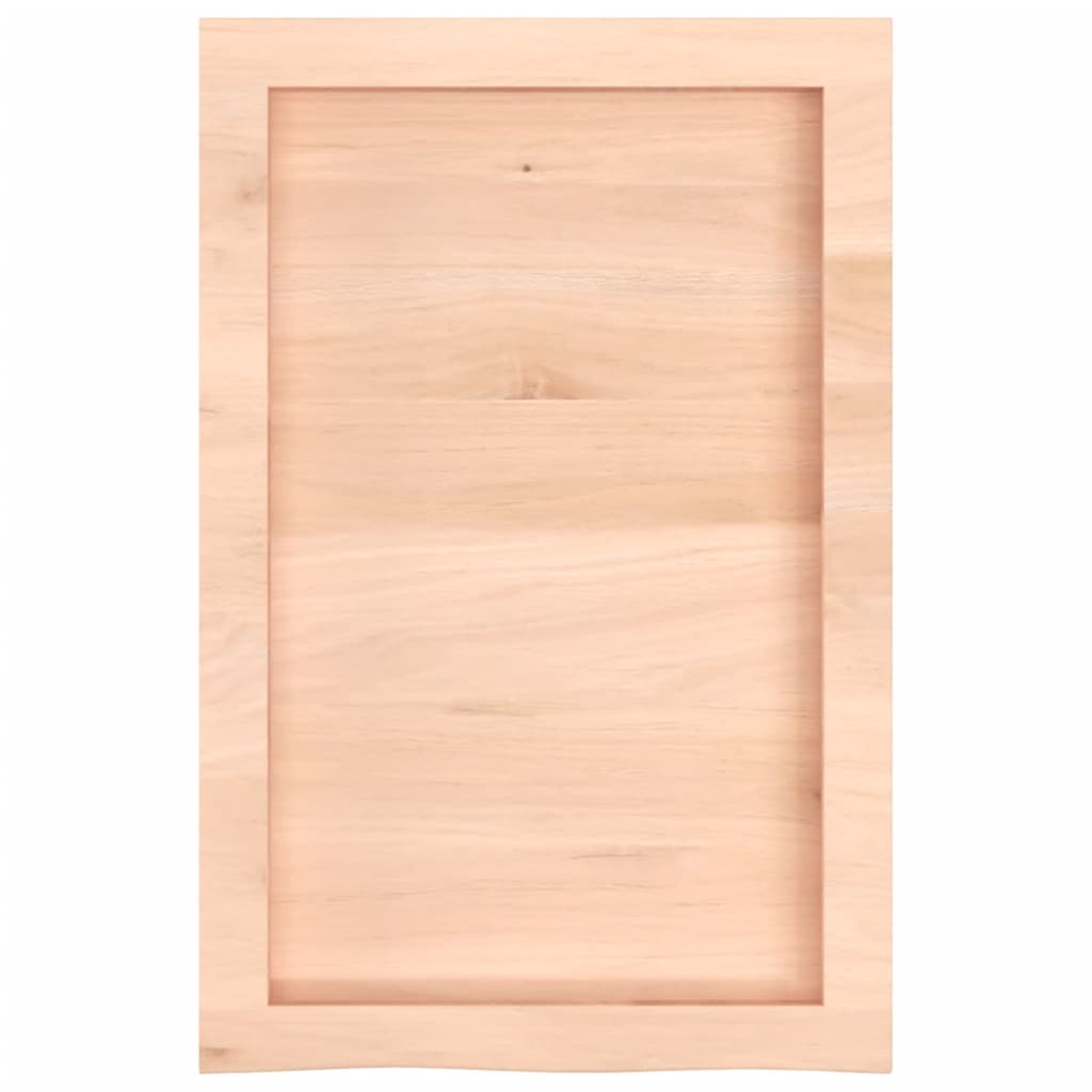 Piano Bagno 40x60x(2-4) cm in Legno Massello Non Trattato