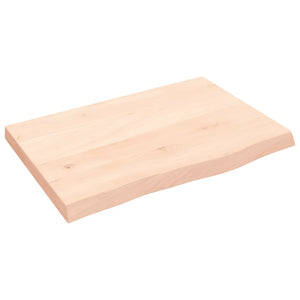Piano Bagno 60x40x(2-4) cm in Legno Massello Non Trattato 3156009