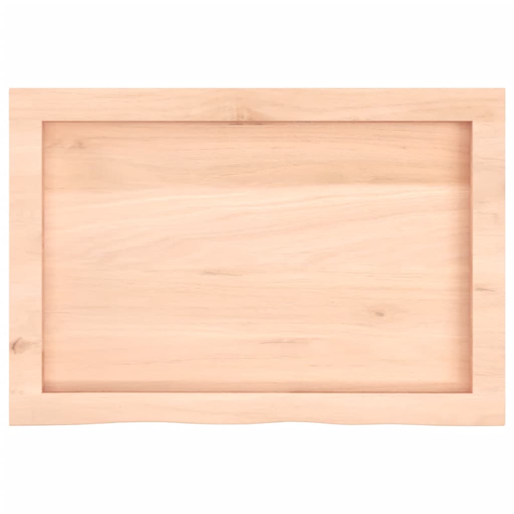 Piano Bagno 60x40x(2-6) cm in Legno Massello Non Trattato