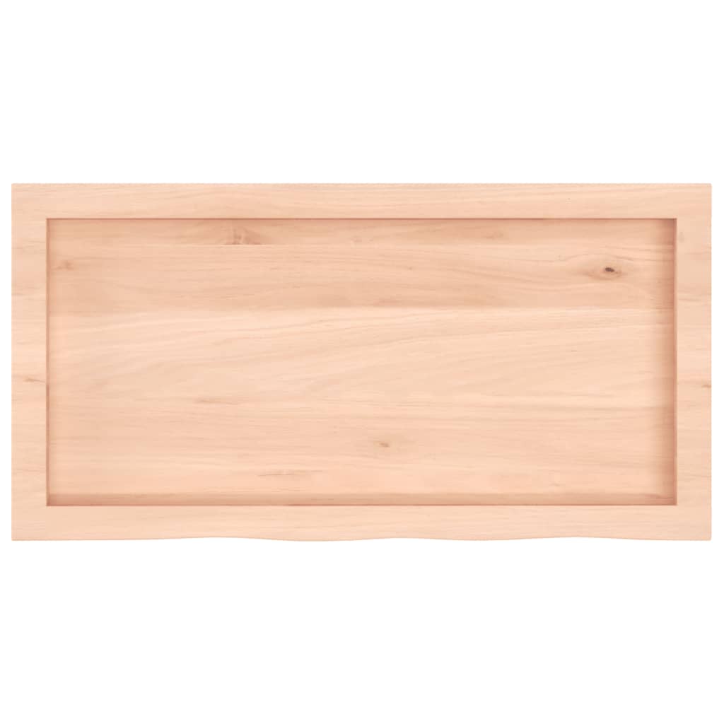Piano Bagno 80x40x(2-4) cm in Legno Massello Non Trattato 3156021