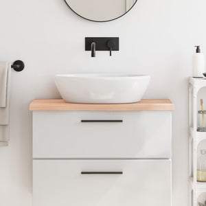 Piano Bagno 80x40x(2-4) cm in Legno Massello Non Trattato 3156021