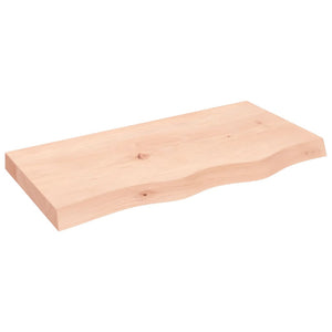 Piano Bagno 80x40x(2-6) cm in Legno Massello Non Trattato