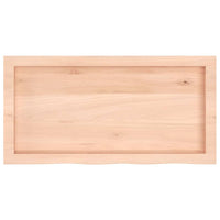 Piano Bagno 80x40x(2-6) cm in Legno Massello Non Trattato