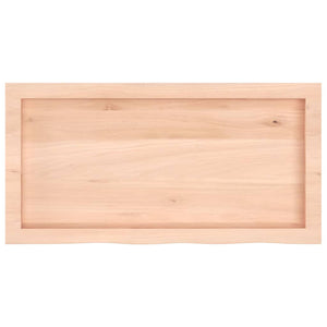 Piano Bagno 80x40x(2-6) cm in Legno Massello Non Trattato