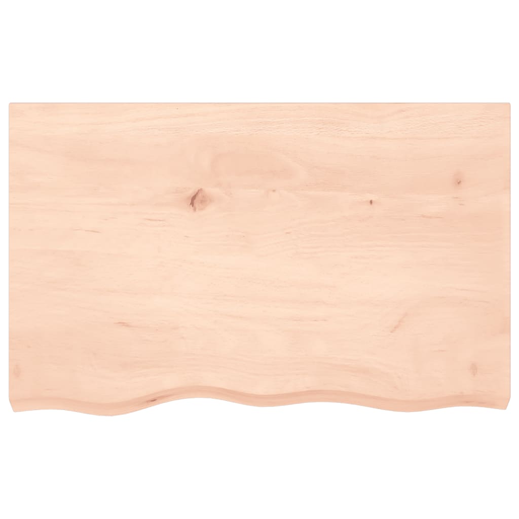 Piano Bagno 80x50x2 cm in Legno Massello Non Trattato 3156023