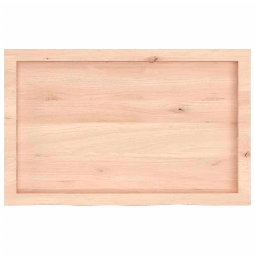 Piano Bagno 80x50x(2-6) cm in Legno Massello Non Trattato 3156025