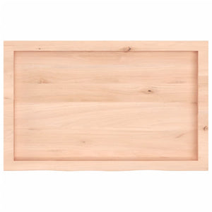 Piano Bagno 80x50x(2-6) cm in Legno Massello Non Trattato 3156025