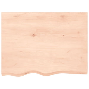 Piano Bagno 80x60x(2-4) cm in Legno Massello Non Trattato 3156027