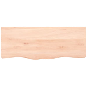 Piano Bagno 100x40x(2-6) cm in Legno Massello Non Trattato