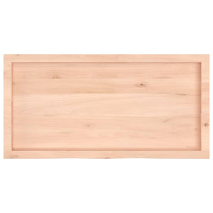 Piano Bagno 100x50x(2-4) cm in Legno Massello Non Trattato