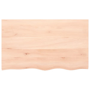 Piano Bagno 100x60x(2-6) cm in Legno Massello Non Trattato 3156040