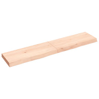 Piano Bagno 140x30x(2-6) cm in Legno Massello Non Trattato 3156050
