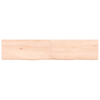 Piano Bagno 140x30x(2-6) cm in Legno Massello Non Trattato 3156050
